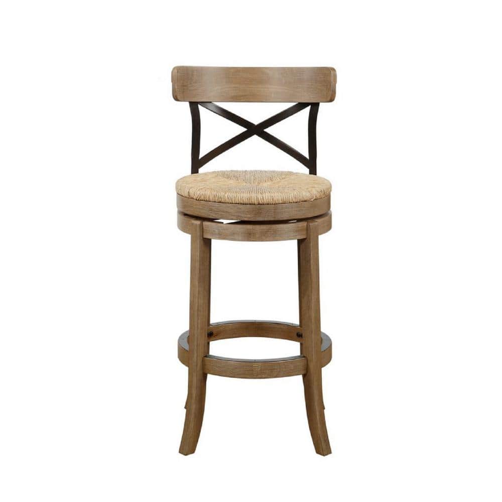 Myrtyle 29 in. Wheat Wire-Brush Wood Frame Counter Height Bar Stool
