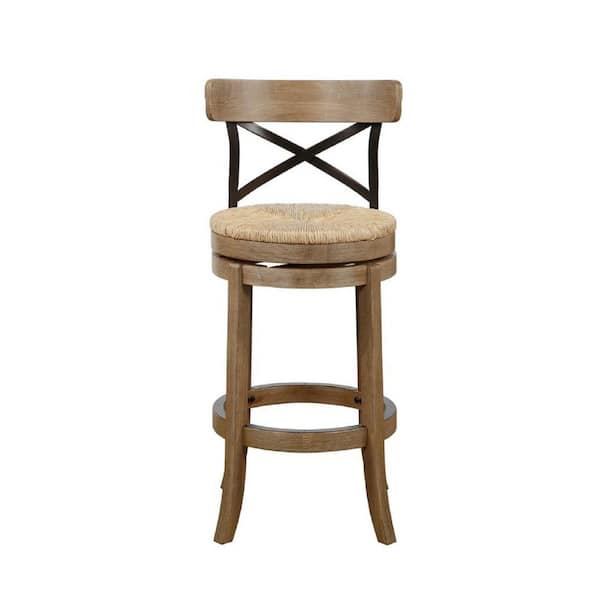 Boraam Myrtyle 29 in. Wheat Wire-Brush Wood Frame Counter Height Bar Stool
