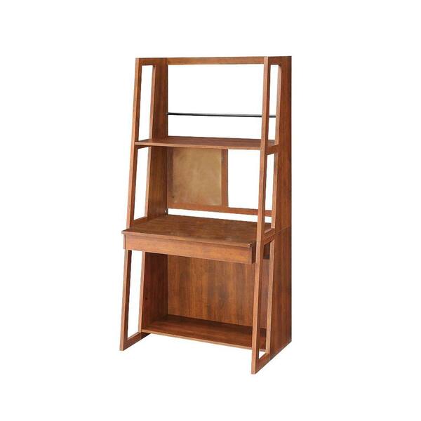 Whalen 36 in. Cherry Rectangular 1 -Drawer Ladder Desk with Shelves