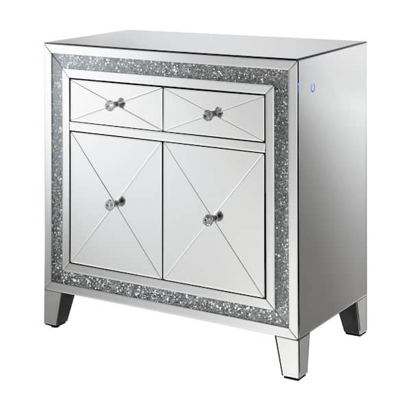 Coaster Arwen Mirrored 2-drawer Accent Cabinet with LED Lighting