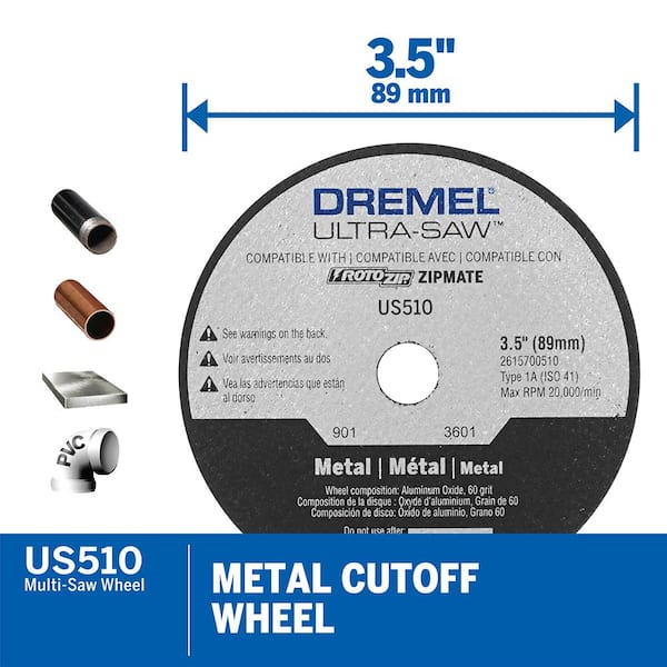 Dremel Ultra-Saw 3.5 in. Metal Cut-Off Wheel US510-01 The Home Depot