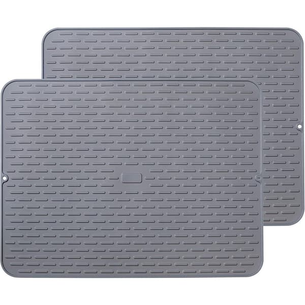 24 in.L x 18 in.W Set of 2 Silicone Dish Drying Mats Heat Resistant Non-Stick Dishwasher Safe Countertop Trivet Sink Mat