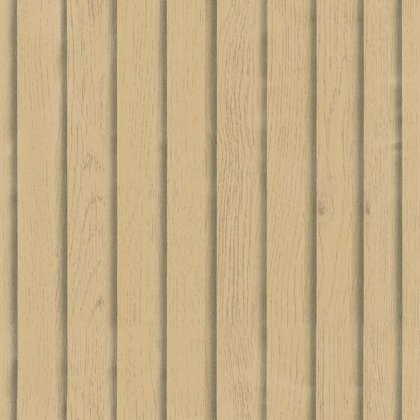 2 Rolls Natural Wood Slat Grain Peel and Stick Removable Vinyl Wallpaper Roll in Yellow(Covers 25.48 sq.ft.)