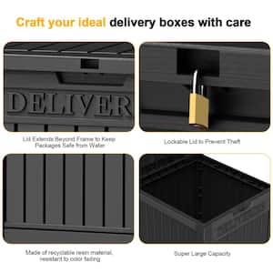 51 Gal. Outdoor Waterproof Resin Trash Lockable Parcel Mailbox for Patios and Backyards