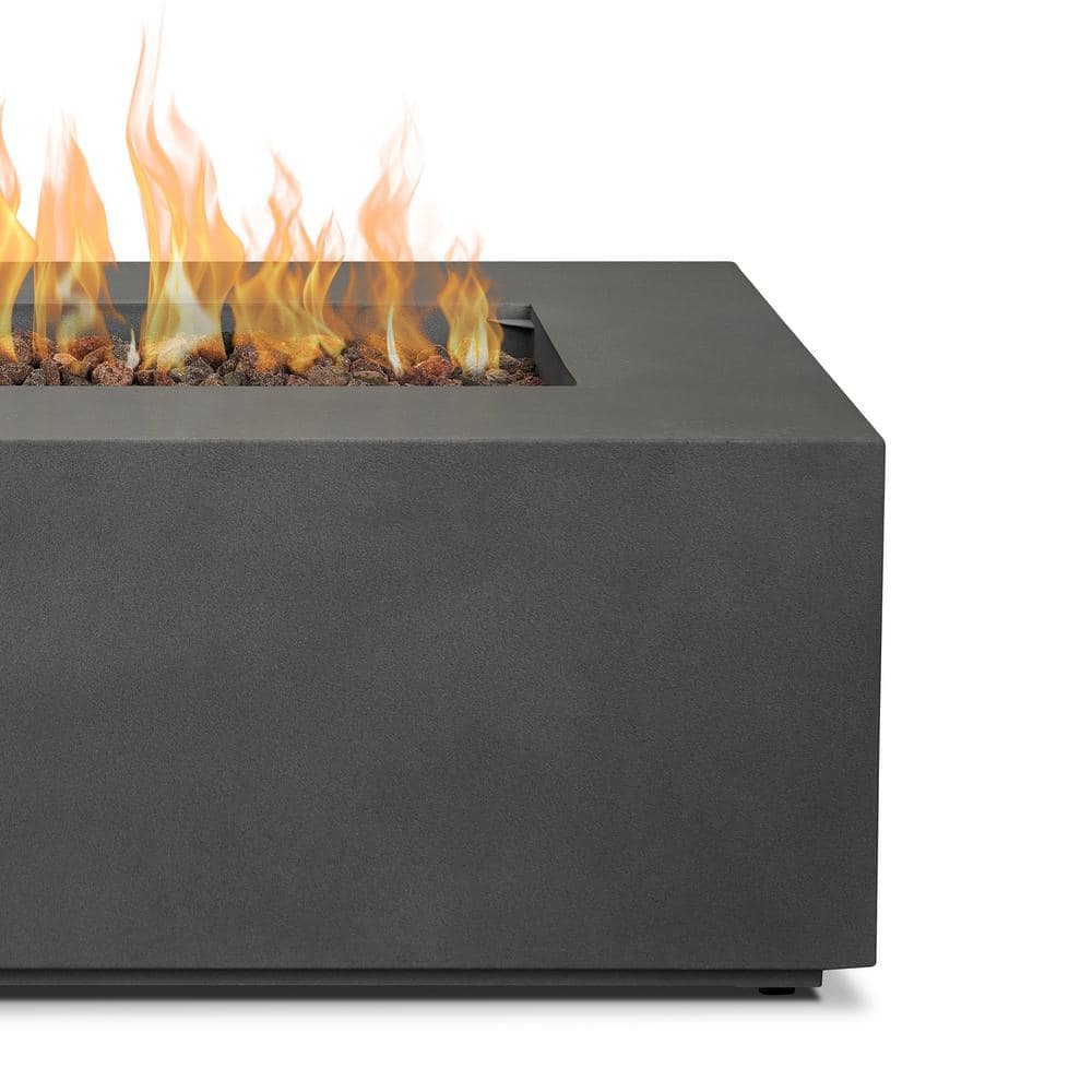 Weathered Slate Rectangular Gas Fire Pit Table