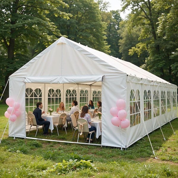 Sudzendf 20 ft. x 40 ft. White Heavy Duty Event Tent, Outdoor
