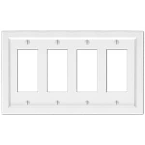 White BRAND NEW AMERELLE Elly 4 Gang Rocker Composite Wall Plate 