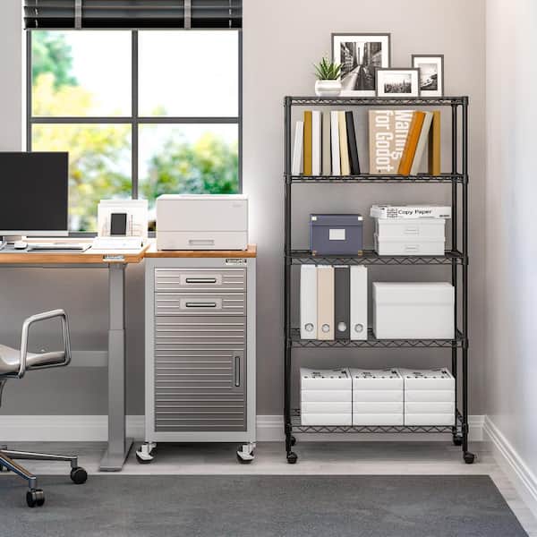 Seville Classics 5-Tier Steel Wire Shelving System in Black (30 in