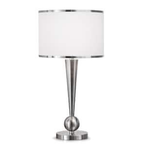 Dione 28.5 in. H Brushed Nickel Metal Modern Table Lamp
