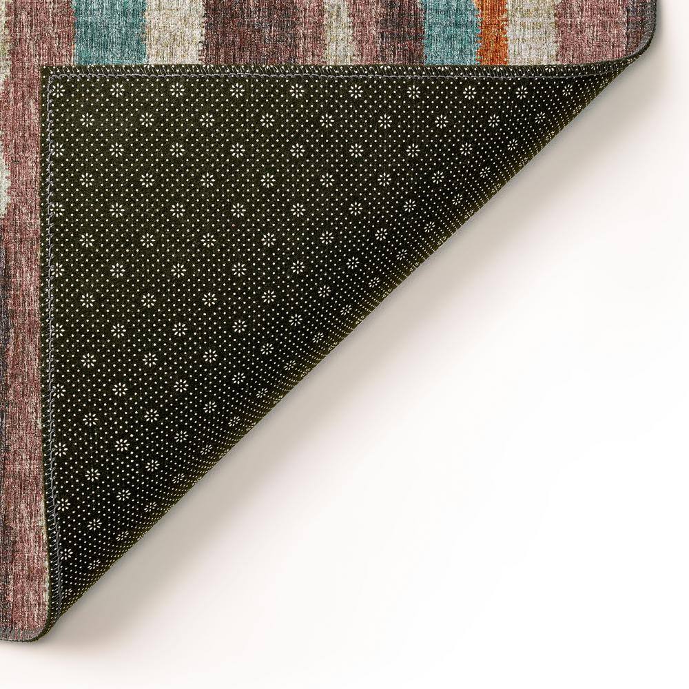Paprika Geometric Chenille 8' x 10' Washable Area Rug