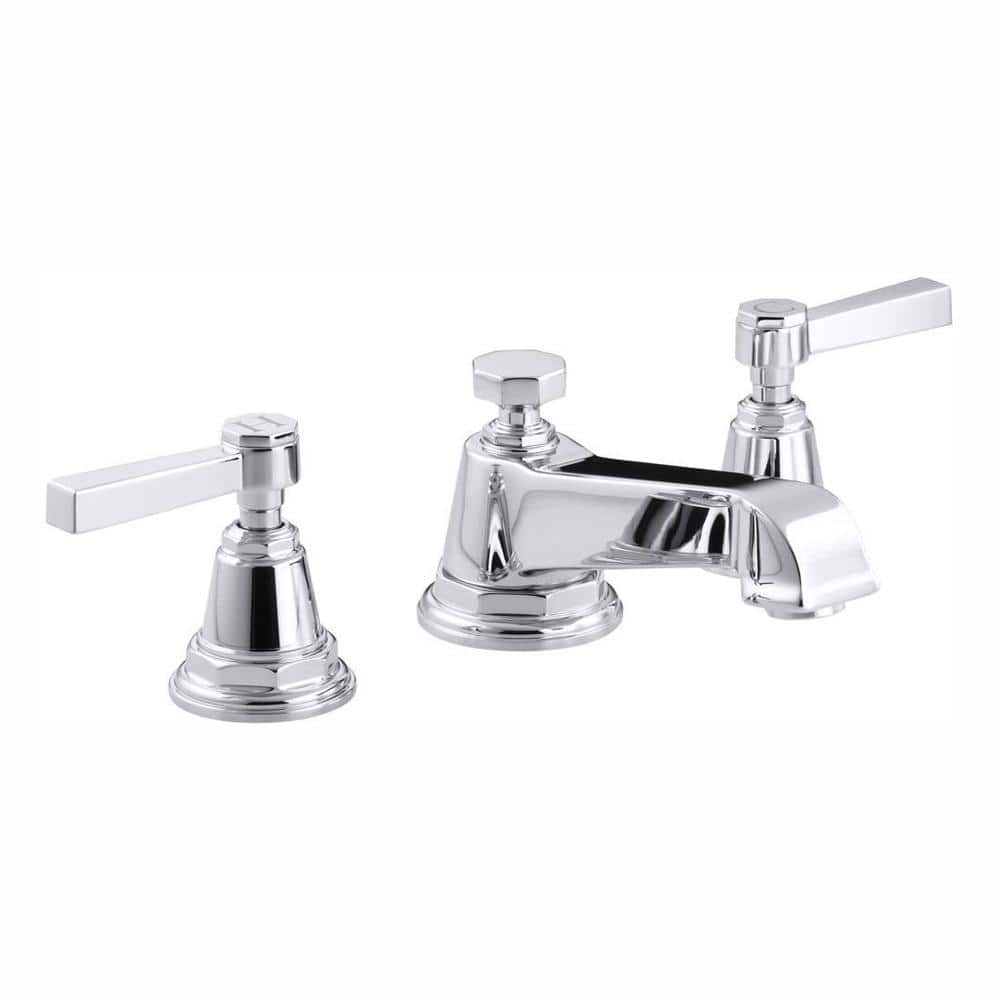 Pinstripe Pure 8 in. Widespread 2-Handle Bathroom Faucet in Polished Chrome