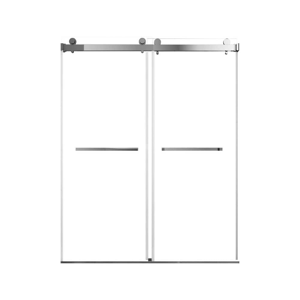 56 in. -60 in. Wx76 in. H Double Sliding Frameless Shower Door w/ 3/8 in. (10mm) Thickened Upgrade Tempered Glass,Chrome price history on PriceWatchPro