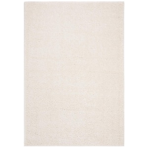 August Shag Ivory 8 ft. x 10 ft. Solid Area Rug