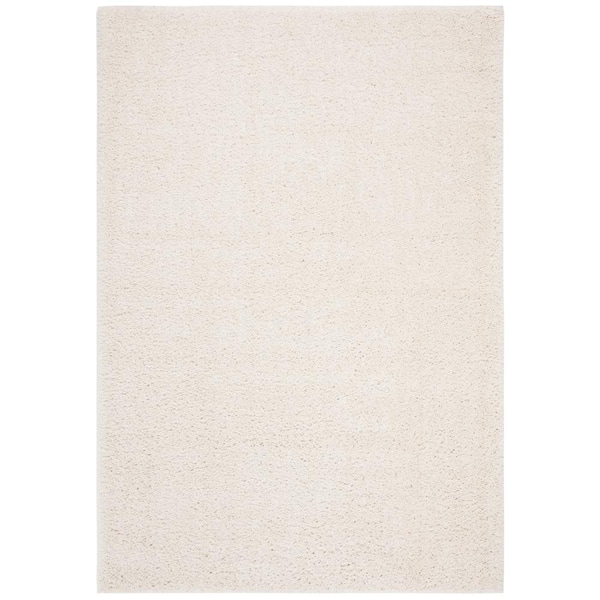 August Shag Ivory 8 ft. x 10 ft. Solid Area Rug