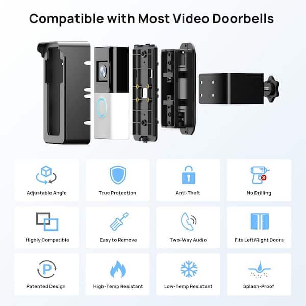 Anti Theft Installing Ring Doorbell Apartment No-Drill Anti-Theft
