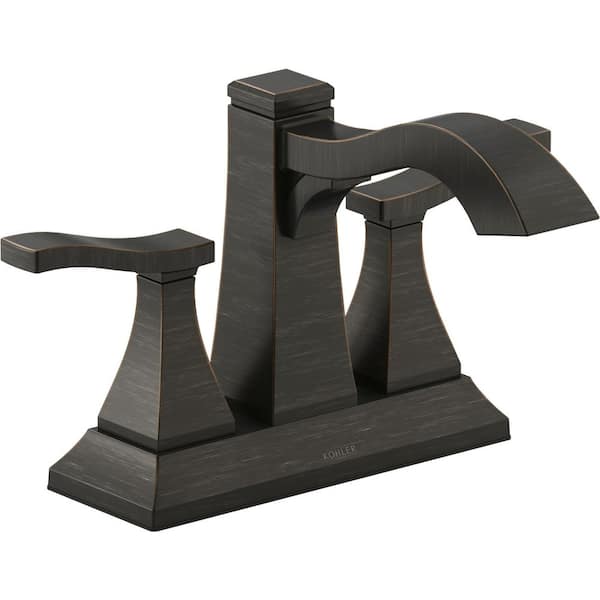 KOHLER Truss 4 in. Centerset 2-Handle Bathroom Faucet in Oil-Rubbed Bronze