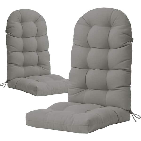 49 in. x 20 in. x 5 in. Gray Outdoor Patio Adirondack High Back Chair Cushion(2-Pack)
