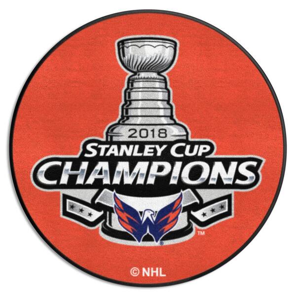 FANMATS Washington Capitals 2018 Stanley Cup Champions Black 2 ft. x 2 ft. Hockey  Puck Round Area Rug 25293 - The Home Depot
