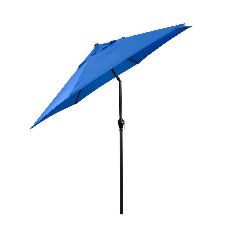 Astella 9' Pacific Blue Steel Market Umbrella with Push Tilt