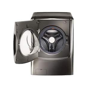 5.8 cu. ft. Large Capacity High Efficiency Smart Front Load Washer with TurboWash and Steam in Black Stainless Steel
