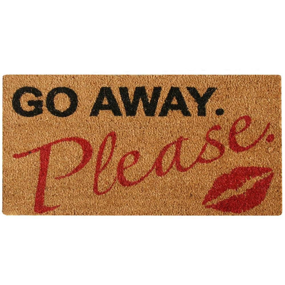 campus Martin Luther King Junior Mangel Rubber-Cal A Polite Kiss Goodbye 18 in. X 30 in.. Go Away Doormat  10-111-004 - The Home Depot
