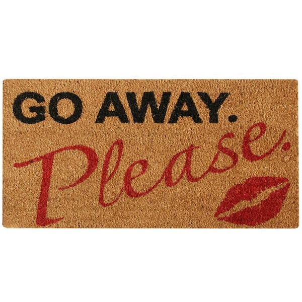 Rubber-Cal A Polite Kiss Goodbye 18 in. X 30 in.. Go Away Doormat