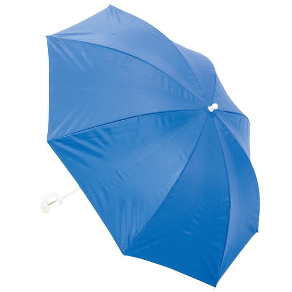 Rio 4 ft. Steel Clamp-On Beach Umbrella in Blue