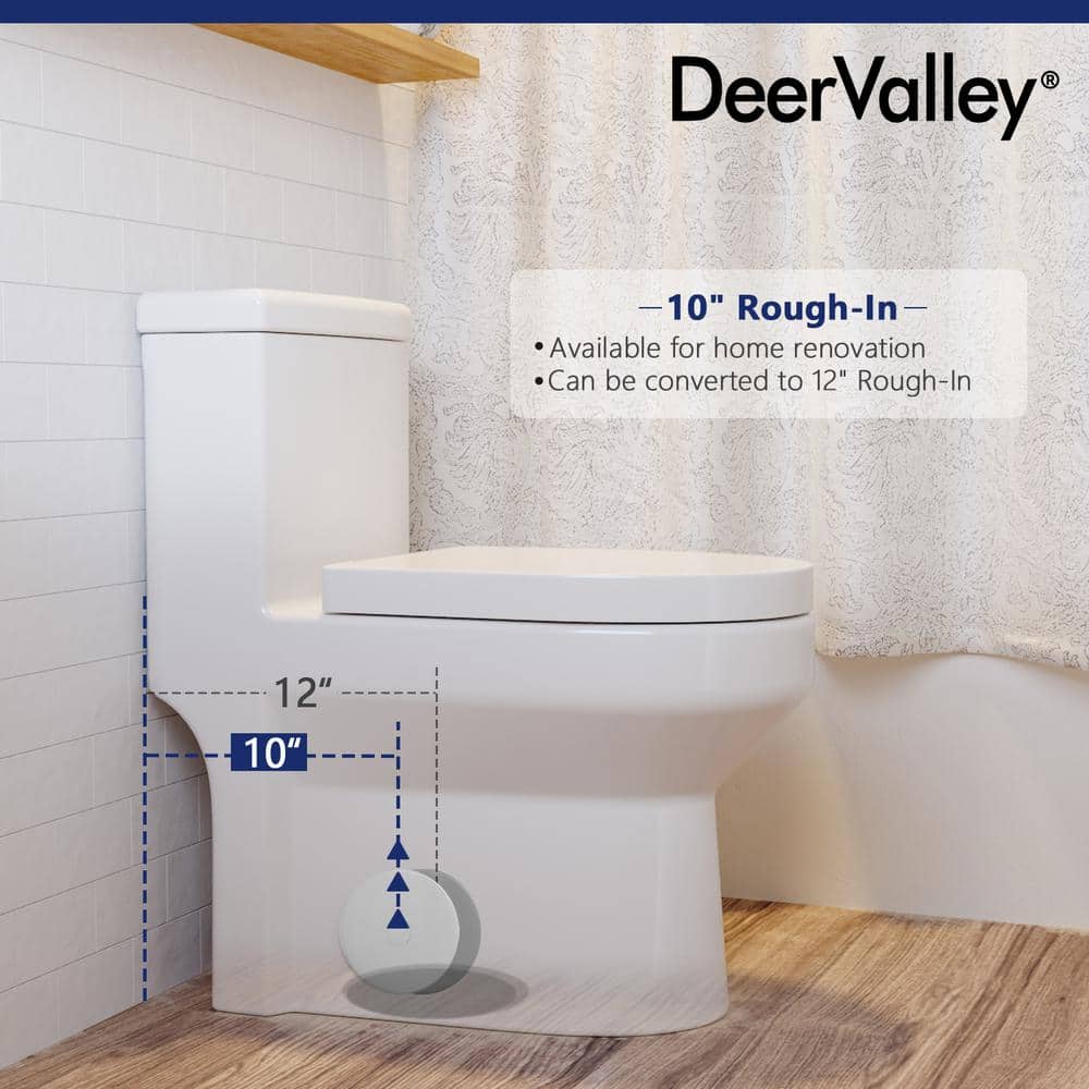 Compact White Ceramic Dual Flush Round Toilet with Seat
