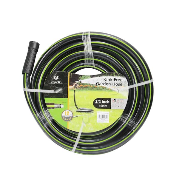 Commercial Garden Water Hose 3/4 in GHT Ends Flexible Kink Resistant 100 ft. 