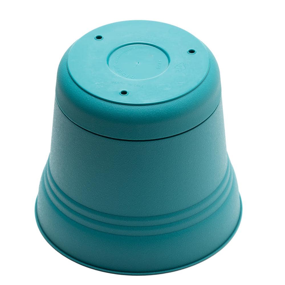 Bermuda Teal Saturn 12" Polypropylene Planter with Saucer