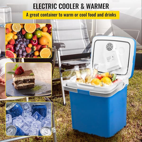 VEVOR Electric Cooler 28 Qt. Portable Thermoelectric Fridge Plug in Refrigerator  12V Cooler Car Adapter SLBDTS25L110VO0QGV1 - The Home Depot
