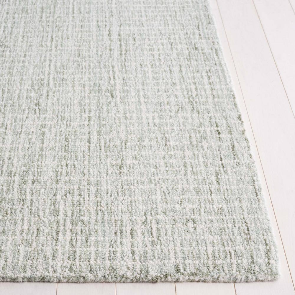Ivory Abstract Handmade Wool Rectangular Area Rug, 5' x 8'