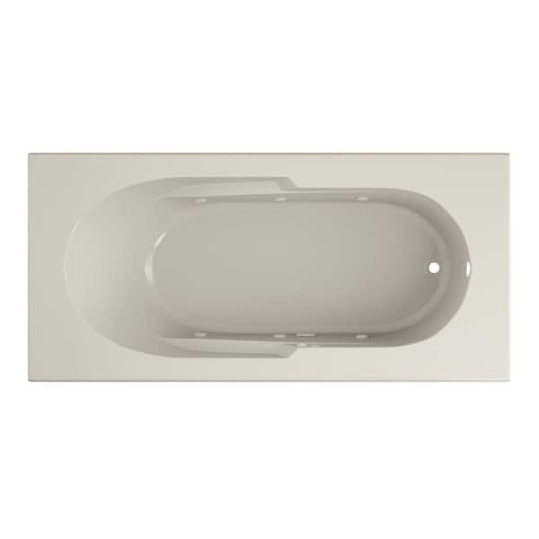 JACUZZI Signature 72 in. x 36 in. Rectangular Whirlpool Bathtub with Right Drain in Oyster