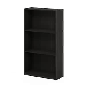 39.5 in. Dark Espresso Wood 3-Shelf Etagere Bookcase with Storage
