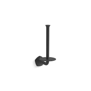 Occasion Wall Mounted Vertical Toilet Paper Holder in Matte Black