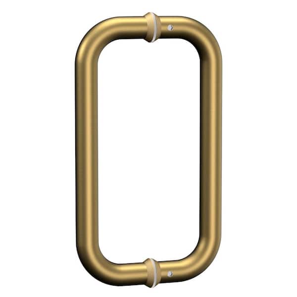 8 in. Shower Door Handle Pair Bath Hardware Titanium Gold Finish for Frameless Glass Doors Stainless Steel (1-Pair)