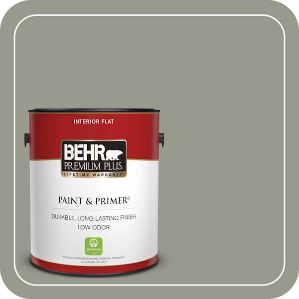BEHR PREMIUM PLUS 1 gal. #MQ6-21 Hunters Hollow Flat Low Odor Interior Paint & Primer