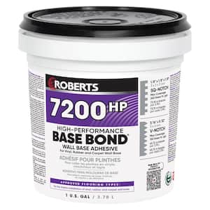 1 Gal. (4 qt.) 24 Hour Dry Time Vinyl, Rubber and Carpet Wall Base Floor Adhesive in Light Tan