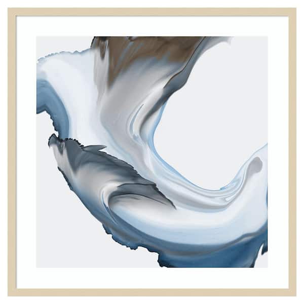 Amanti Art Liquid Blue Motion II by Alex Black 33 in. W x 33 in. H. Wood Framed Wall Art Print Framed in Brown