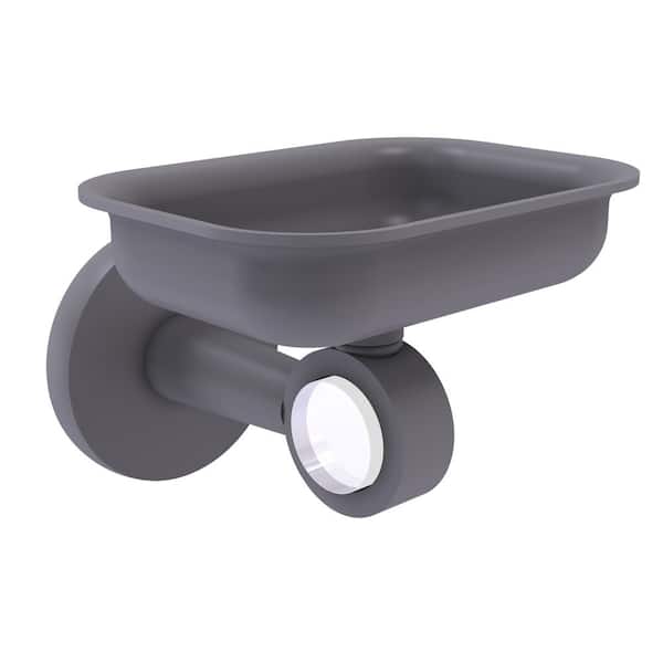 Allied Brass Clearview Wall Mounted Soap Dish Holder in Matte Gray