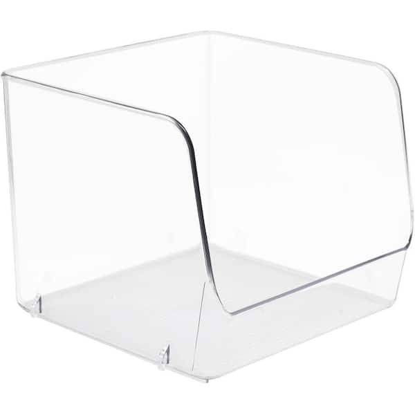 4 Pack Clear Plastic Storage Bins for fridge and Pantry organizer set