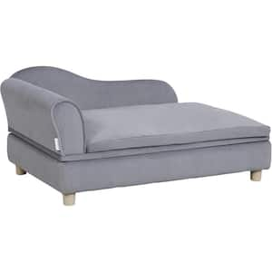 110 lbs. Loading Grey Soft Velvety Dog Pet Sofa Bed Dog Couch for Large-Sized Dogs and Cats