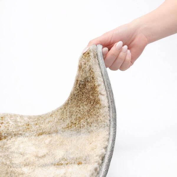 Dream Shag Premium Machine Washable Abstract ADS505 Brown 2 ft. x 7 ft. Runner Rug