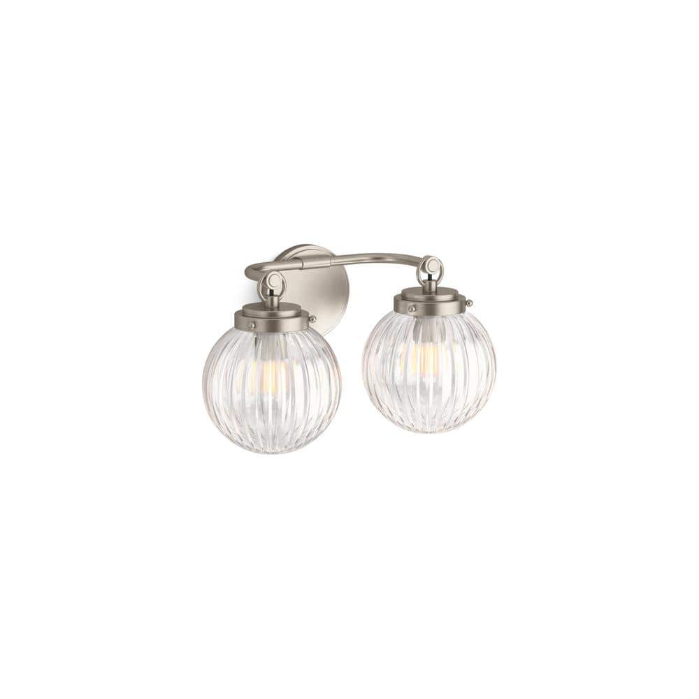 Brushed Nickel Two-Light Direct Wired Sconce