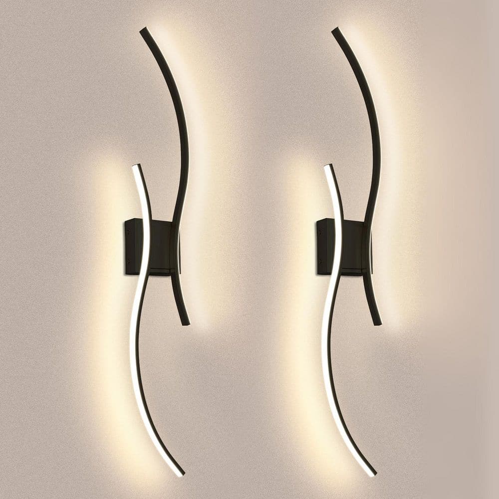 39 in. 2-Light Black Wireless Wall Sconces,RGB with Stepless Dimming, Wall Decor Lights for Bedroom, Living Room,2-Pack price history on PriceWatchPro