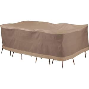 Waterproof 96 in. Rectangular/Oval Patio Table with Chair Cover