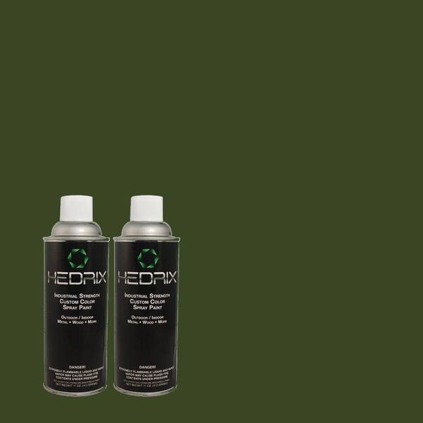 Hedrix 11 oz. Match of ECC-48-3 Lush Grass Flat Custom Spray Paint (2-Pack)