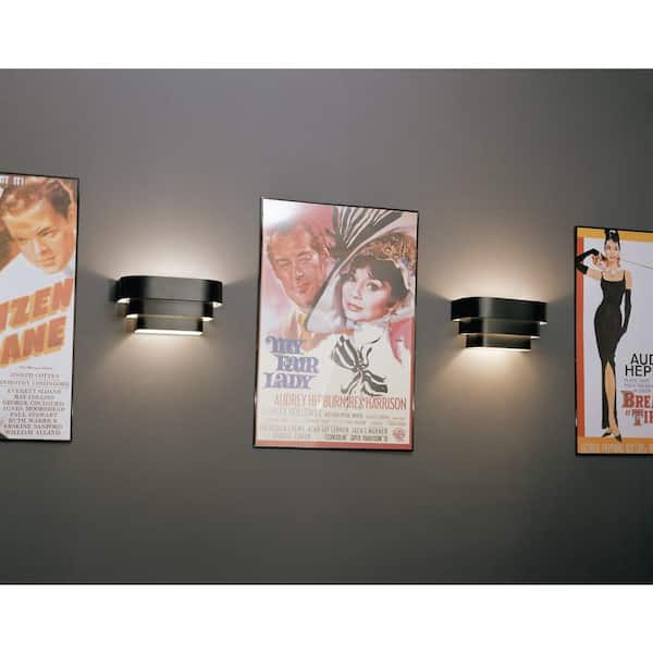 14 in. 1-Light Black Wall Sconce with Metal Shade