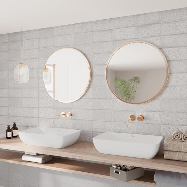 MOLOVO Zurbaran Blanco 4.73 in. X 9.45 in. Polished Ceramic Subway