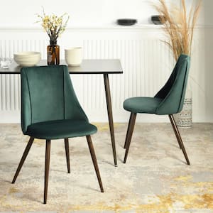 Smeg Green Velvet Upholstered Side Dining Chairs(Set of 2)